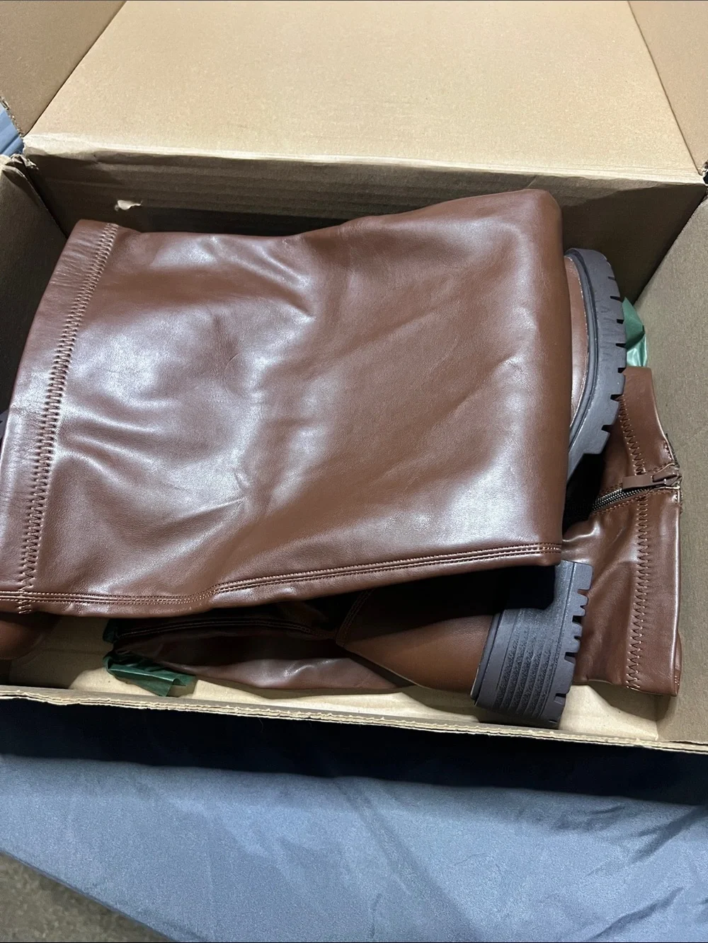 Luoika Chestnut Brown Women's Mid Thigh-High Slouchy Riding Boots